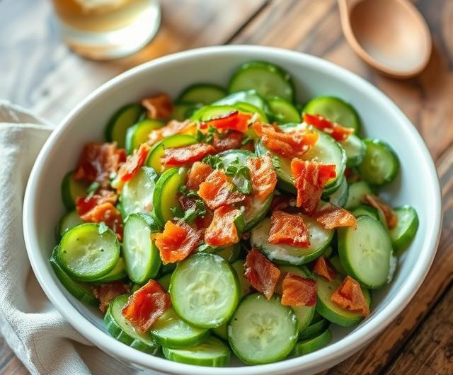 Easy Cucumber Bacon Salad