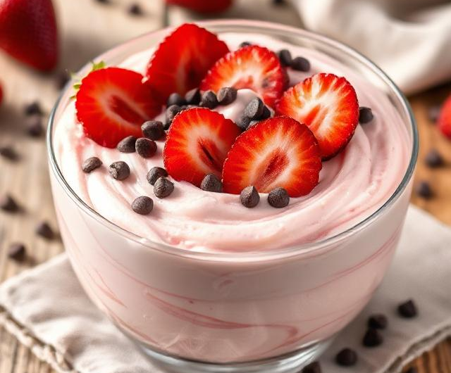 Easy Strawberry Chocolate Chip Cream