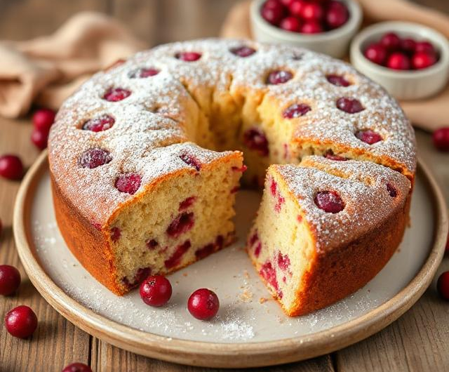 Easy Cranberry Olive Oil Cake