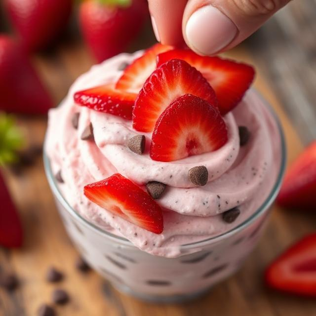 Easy Strawberry Chocolate Chip Cream