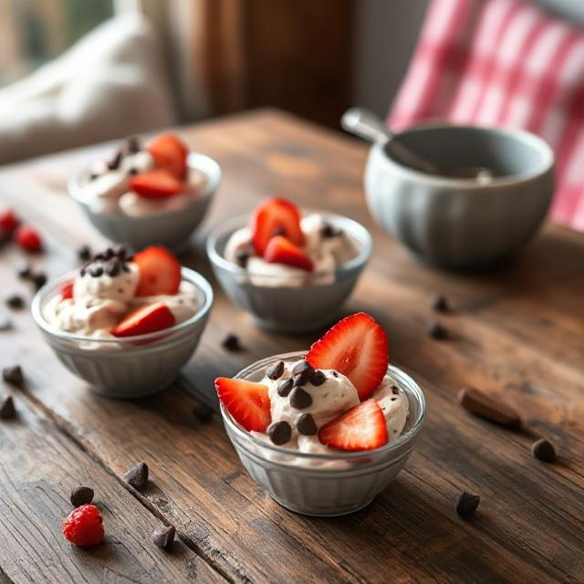 Easy Strawberry Chocolate Chip Cream