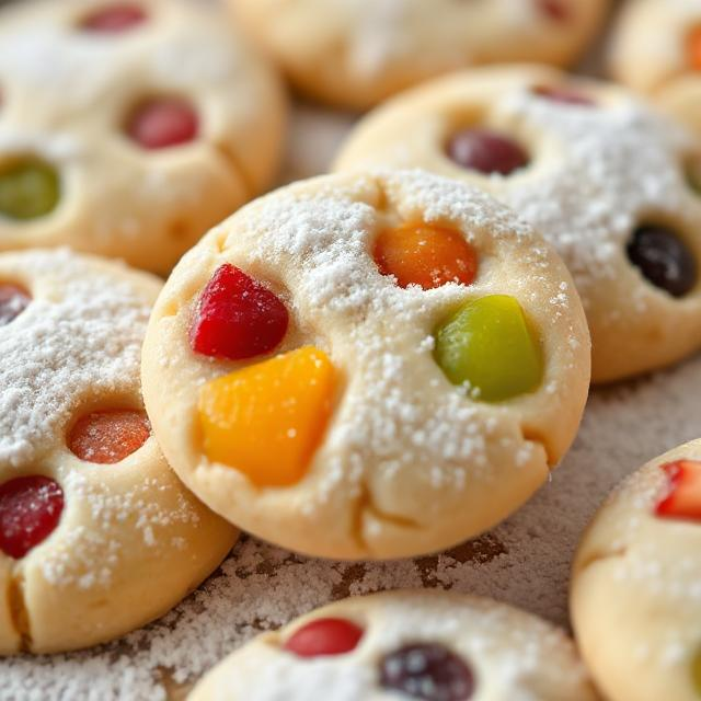 Easy Fruitcake Shortbread Cookies