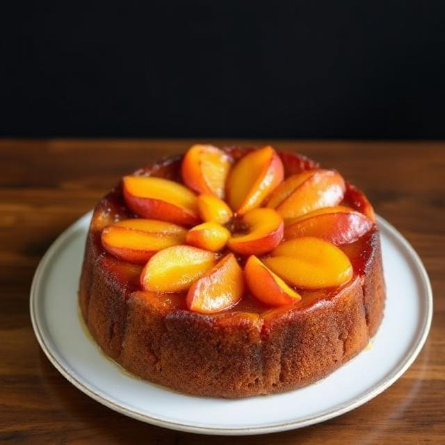 Easy Ginger Peach Upside Down Cake