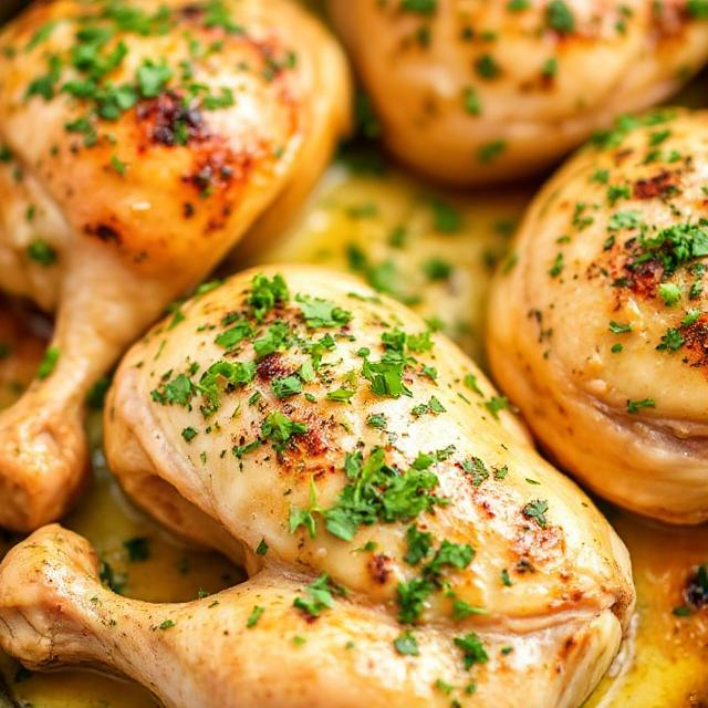 Easy Creamy Mushroom Baked Chicken Legs