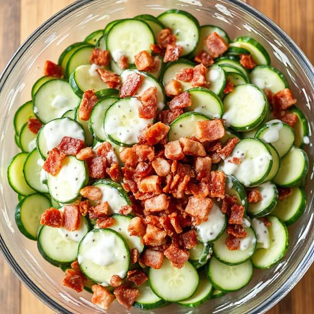 Easy Cucumber Bacon Salad