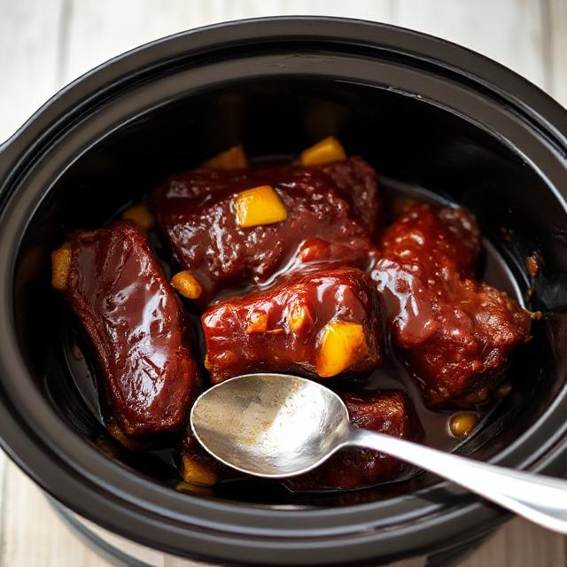 Easy Slow Cooker Hawaiian Ribs