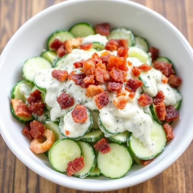 Easy Cucumber Bacon Salad