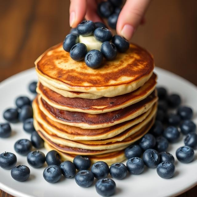 Easy Blueberry Protein Pancakes