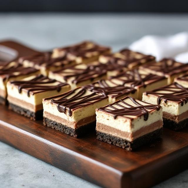 Easy No-Bake Triple Chocolate Cheesecake Bars