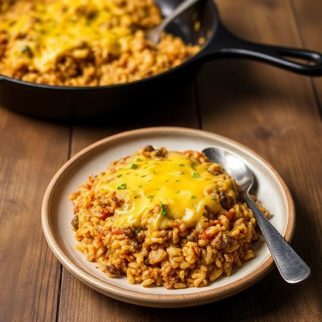 Easy Cheesy Beef Mexican Rice