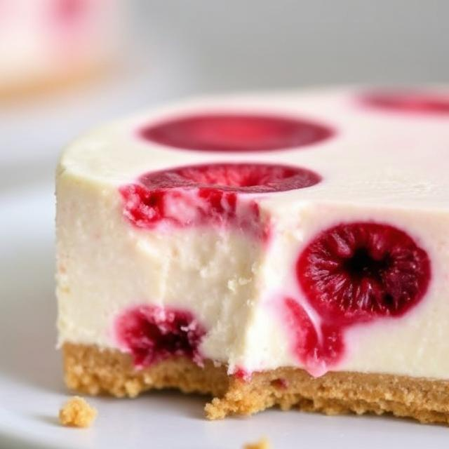 Easy Raspberry Ripple Cheesecake Slice