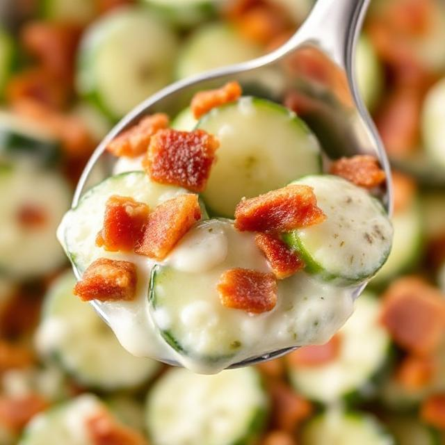 Easy Cucumber Bacon Salad