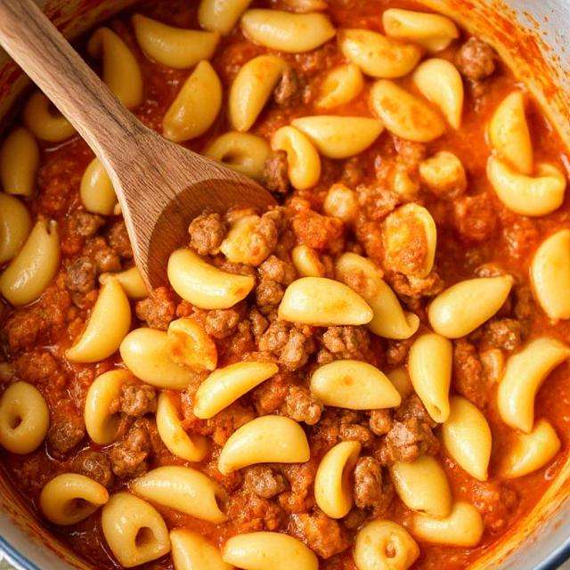 Easy One-Pot Creamy Beef and Shells