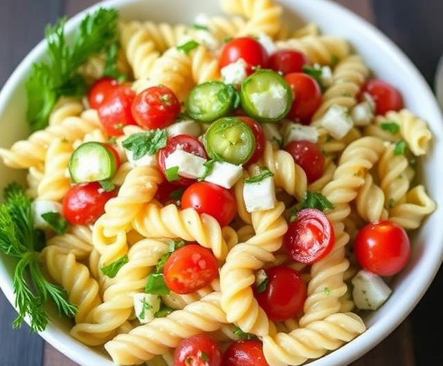 Easy Dill Pickle Pasta Salad