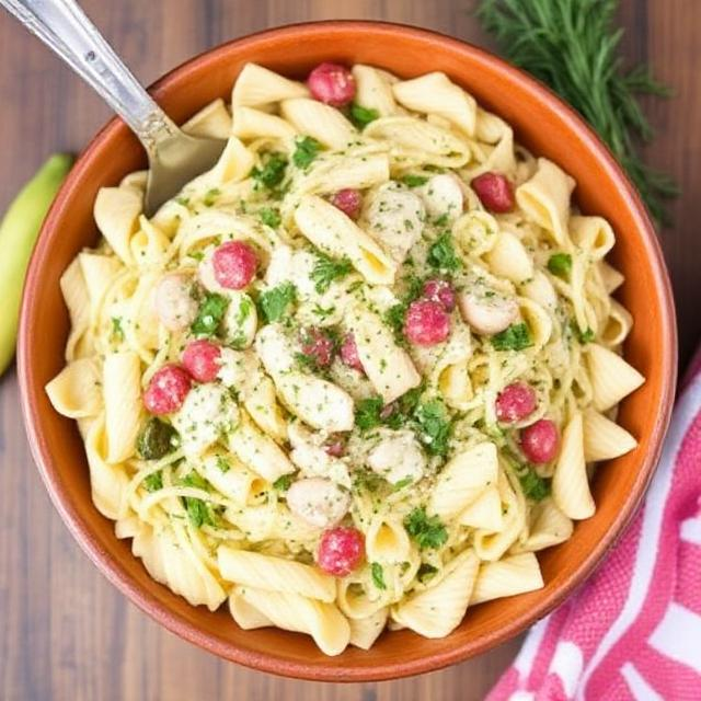 Easy Dill Pickle Pasta Salad