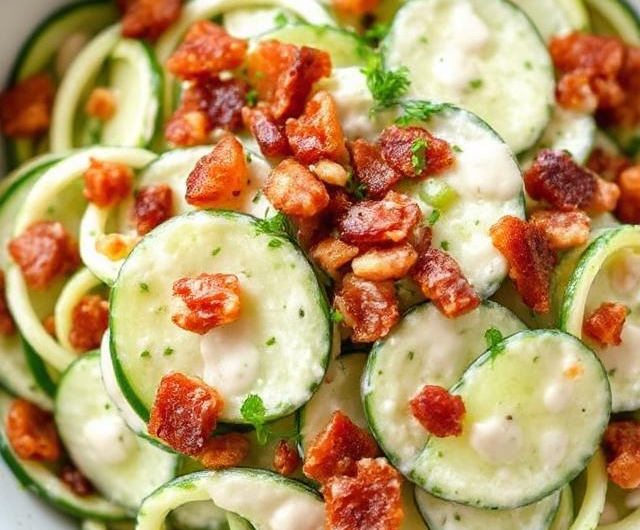 Easy Cucumber Bacon Salad