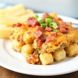 Easy Bacon Cheeseburger Tater Tot Casserole