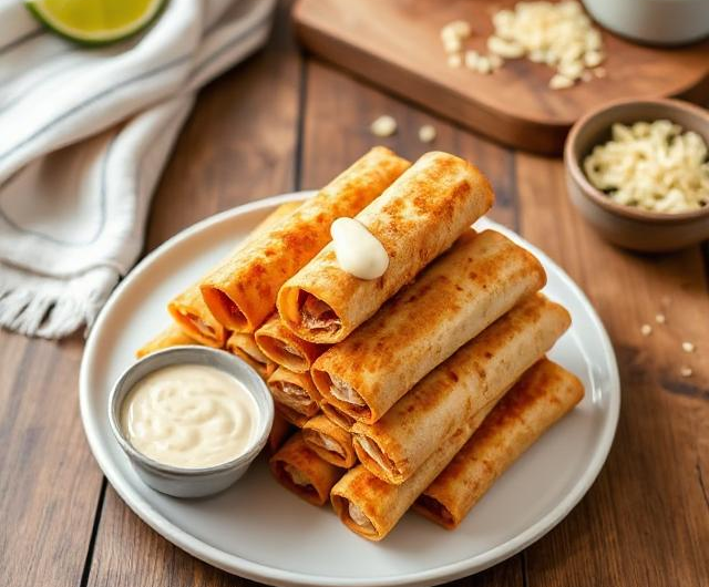 Easy Baked Chicken Taquitos