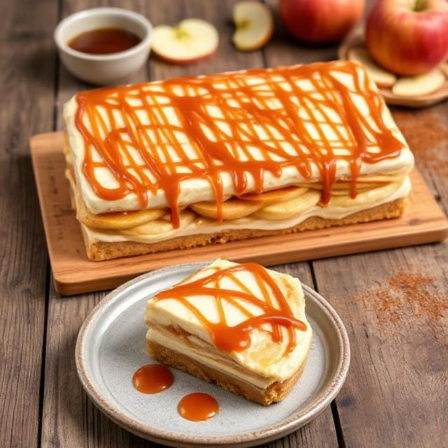 Easy Caramel Apple Eclair Cake