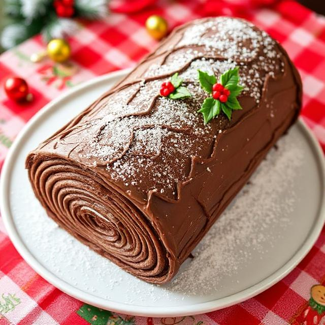 Easy Yule Log Sheet Cake