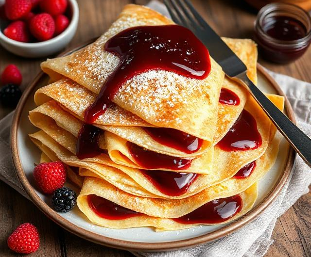 Easy Crepes with Jam