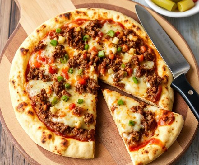 Easy Cheeseburger Flatbreads