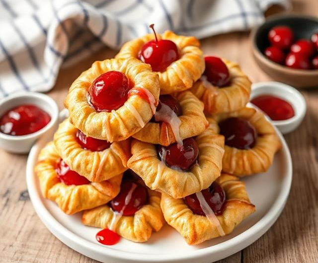 Easy Mini Cherry Pastries with Cream Cheese