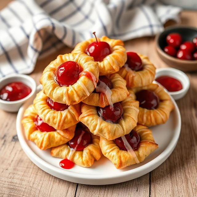 Easy Mini Cherry Pastries with Cream Cheese