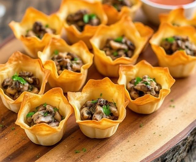 Easy Crispy Mushroom Cup Appetizers