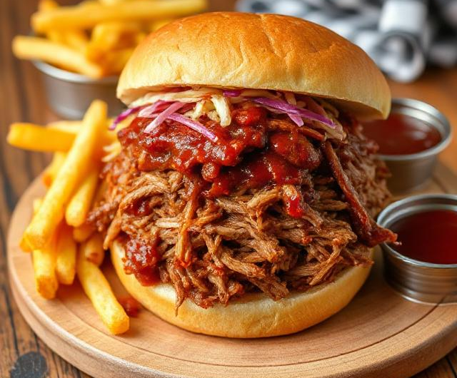 Easy Tangy BBQ Pulled Pork Sandwich