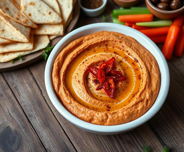 Easy Roasted Red Pepper Hummus