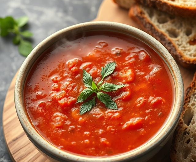Easy Rustic Tomato Basil Soup