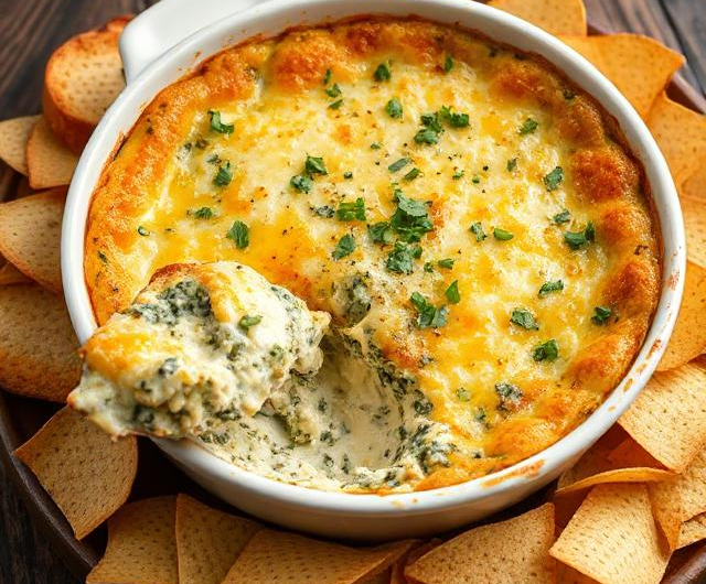 Easy Creamy Spinach Artichoke Dip