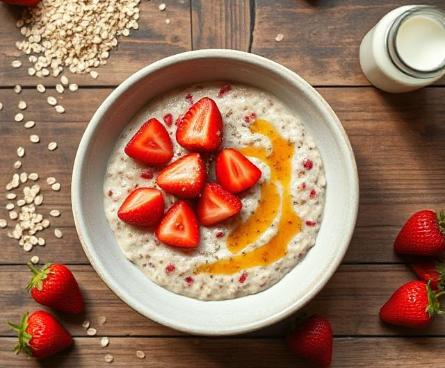 Easy Vegan Strawberry Oatmeal