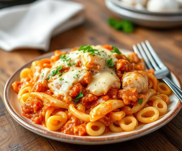 Easy Cheesy Tomato Chicken Pasta