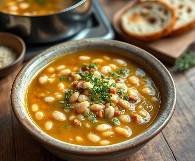 Easy Hearty Tuscan White Bean Soup