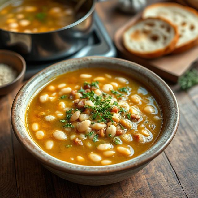 Easy Hearty Tuscan White Bean Soup