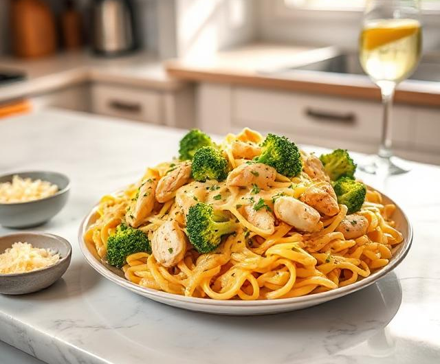 Easy Cheesy Chicken Broccoli Pasta