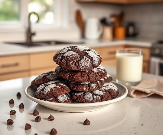 Easy Brownie Crinkle Cookies