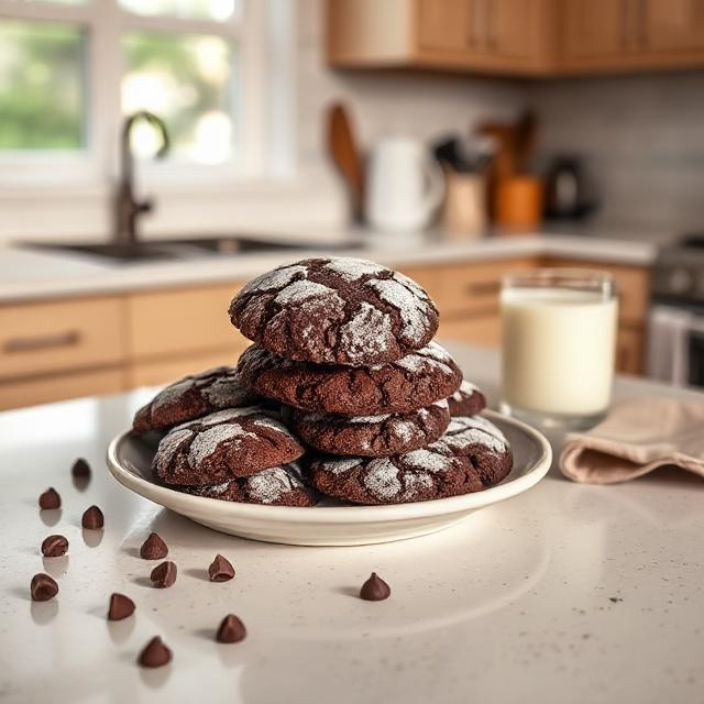 Easy Brownie Crinkle Cookies