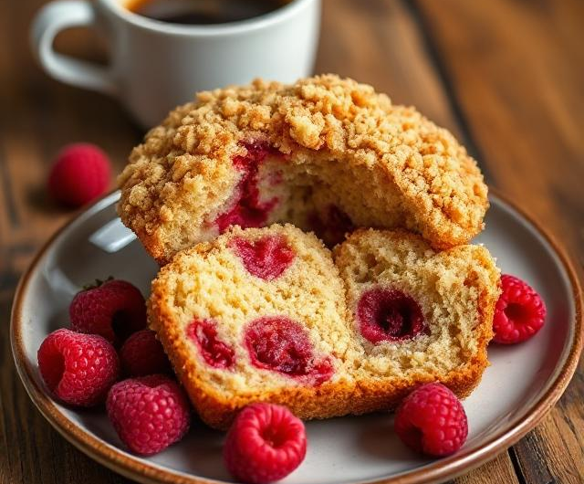 Easy Raspberry Crumb Muffins