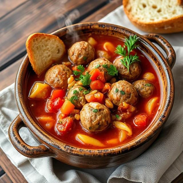 Easy Chunky Italian Meatball Soup