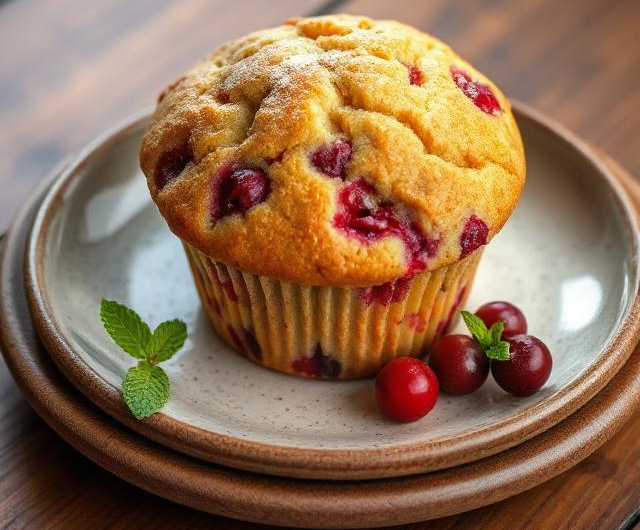 Easy Bakery Style Fresh Cranberry Muffins