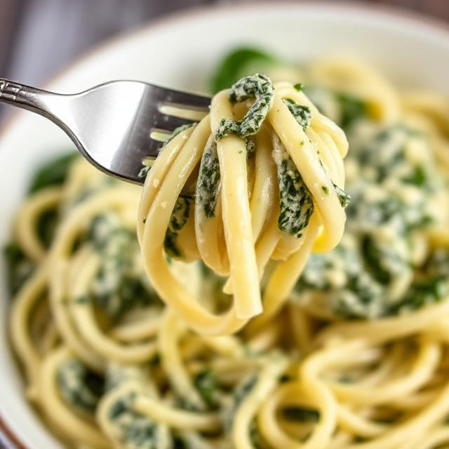 Easy Creamed Spinach Pasta