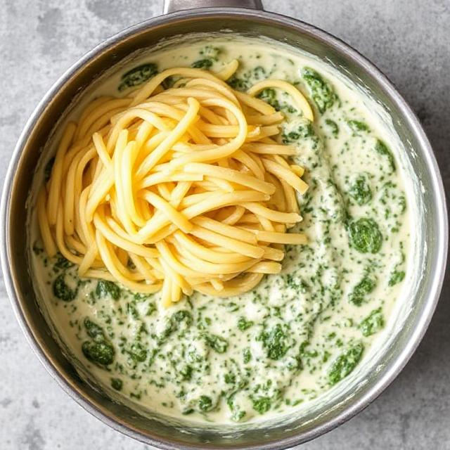 Easy Creamed Spinach Pasta