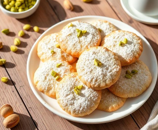 Easy Pistachio Rose Water Shortbread