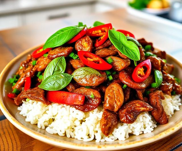 Easy Spicy Thai Basil Beef