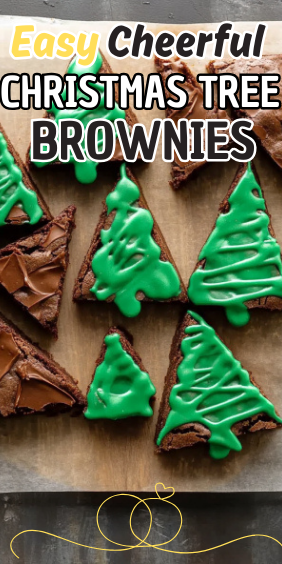 Easy Cheerful Christmas Tree Brownies