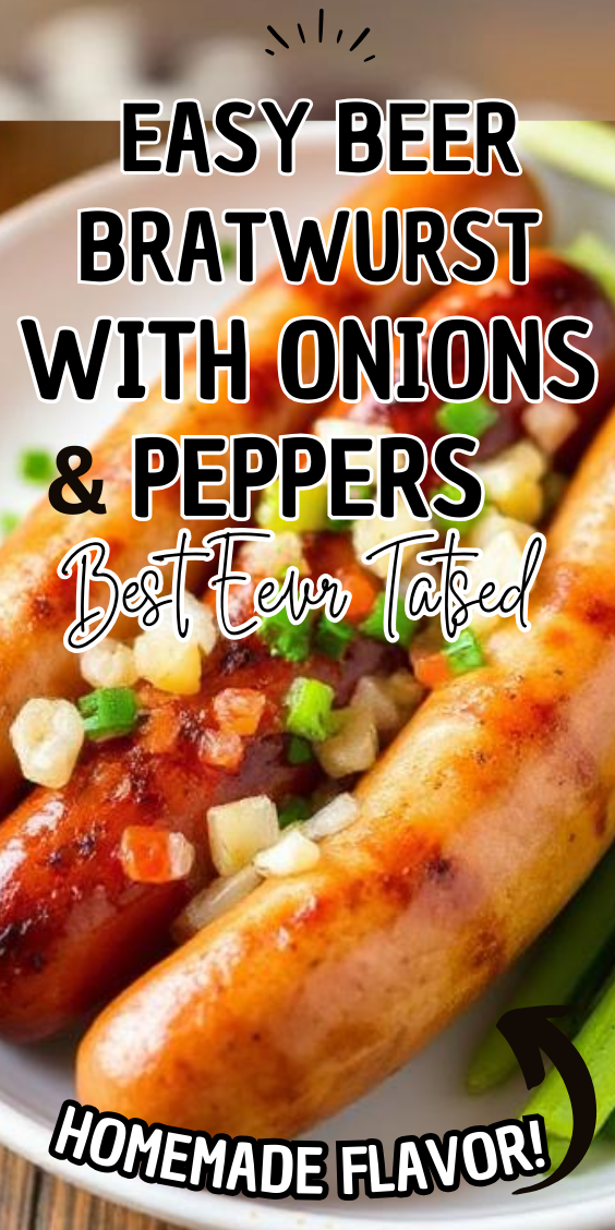 Easy Beer Bratwurst with Onions & Peppers