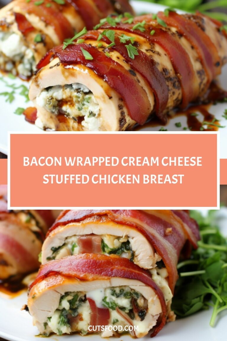 Bacon Wrapped Cream Cheese Stuffed Chicken Breast
